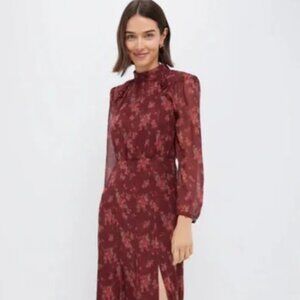 Tuckernuck Burgundy Bouquet Adare Dress NWT